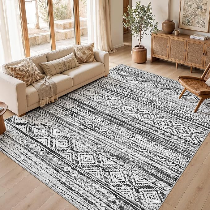 cotiled 6x9 Area Rugs for Living Room: Boho Washable Rug for Dining Room | by COTILED