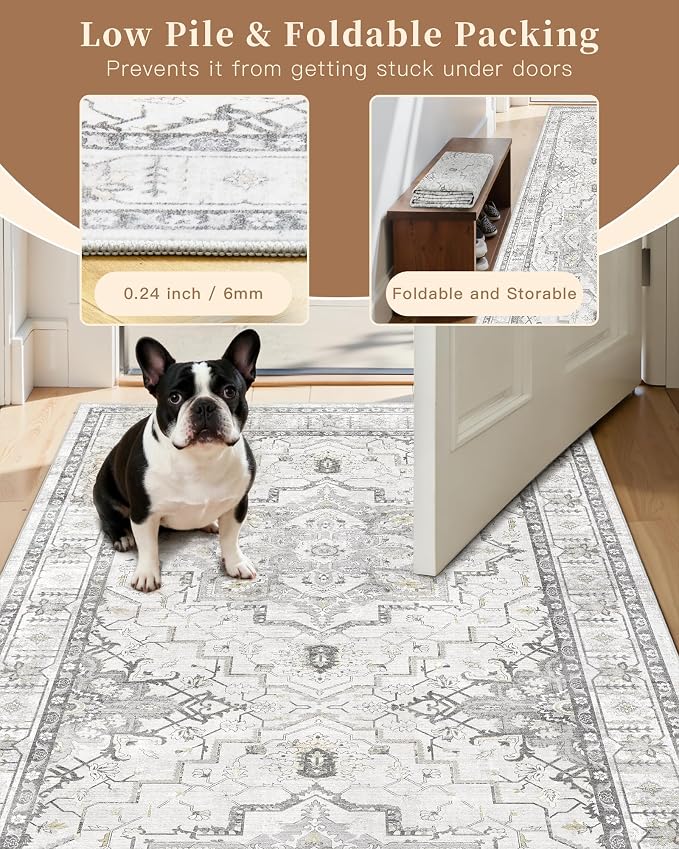 Madane Washable Area Rug 2x3 Small Entryway Rugs Non-Slip, Low Pile Floor Carpet - Image 6
