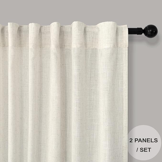 Pitalk Linen Curtains 102 Inches Long - Image 2