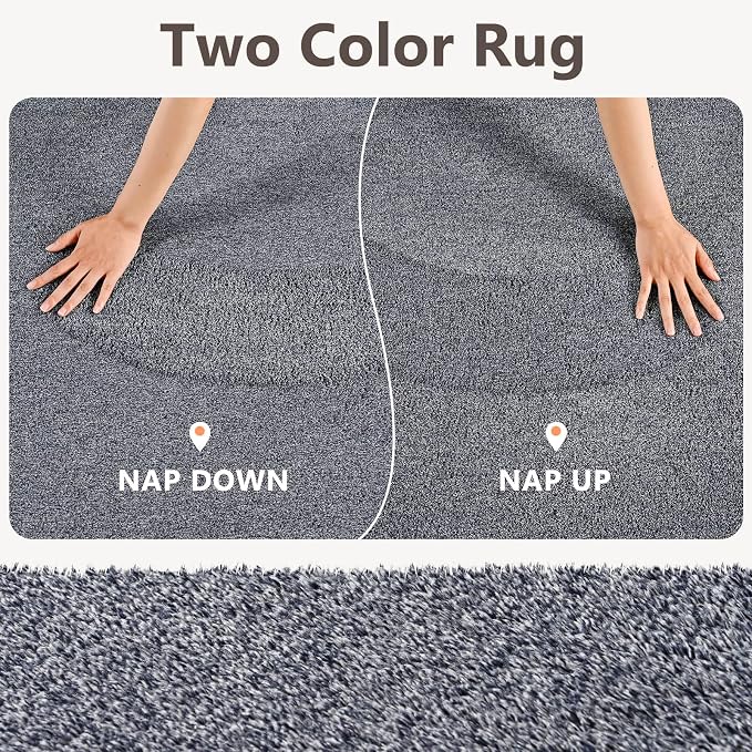 2x6 Grey Blue/White Runner Rug Washable Non-Slip - Image 9