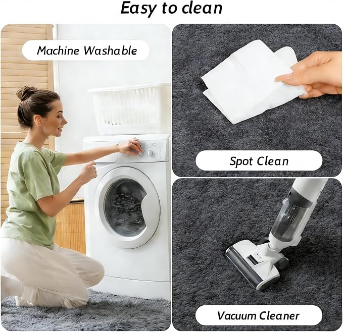 9x12 Area Rug Fluffy Shaggy Ultra Soft Faux Fur Non-Slip Machine Washable Carpet - Image 6