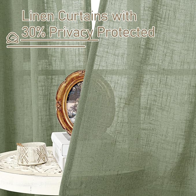 Living Room Linen Curtains 95 Inch - Image 5