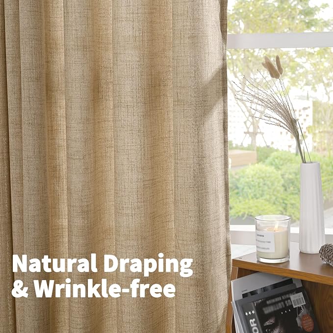 YoungsTex Toffee Linen Curtains 63 Inches Long - Image 5