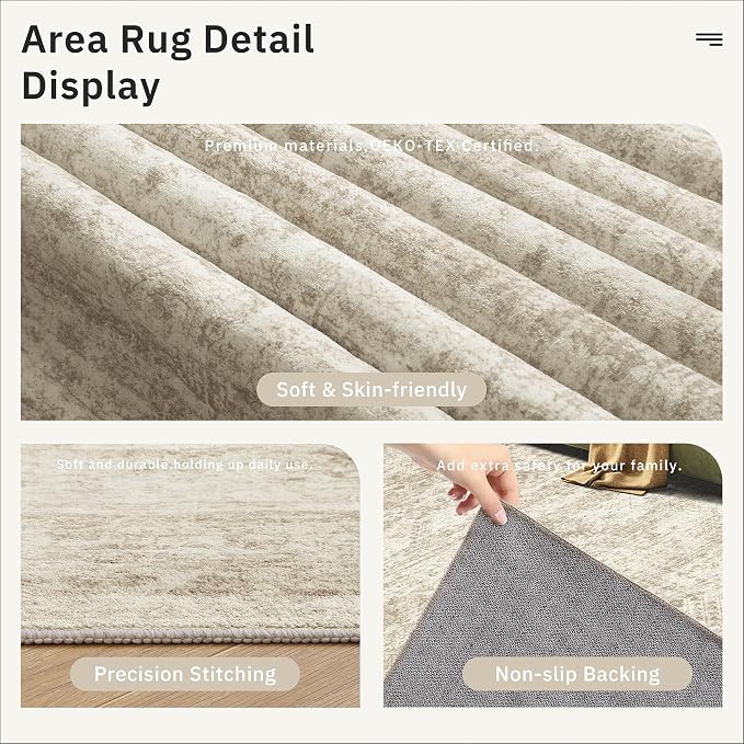 Soalmost Washable Kitchen Runner Rug 3x8 Hallway Entry Rugs Non-Slip, Foldable - Image 6