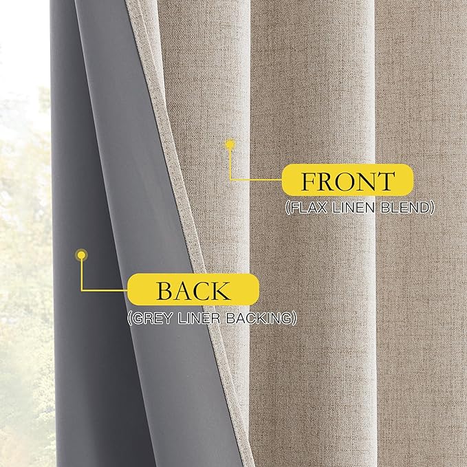 NICETOWN Farmhouse Style Keep Warm Large Window Draperies 108 inches Length - Image 6