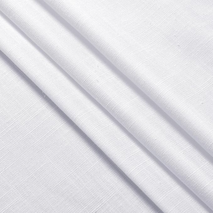 Snow White Linen Curtains 63 Inch Length - Image 5