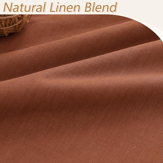 Terracotta 100% Blackout Curtains 84 Inch Length 2 Panels Set Fall Curtains - Image 3