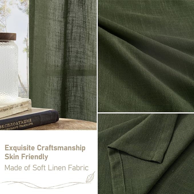 Light Filtering Linen Curtains 63 inches Long - Image 6