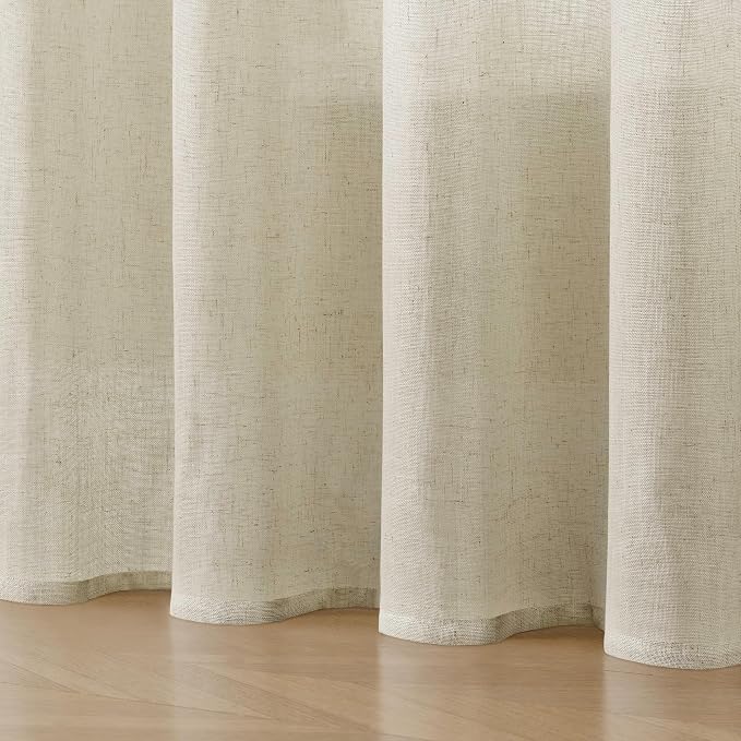Joydeco Linen Curtains 90 Inch Length 2 Panel Sets, Light Filtering Curtains - Image 7