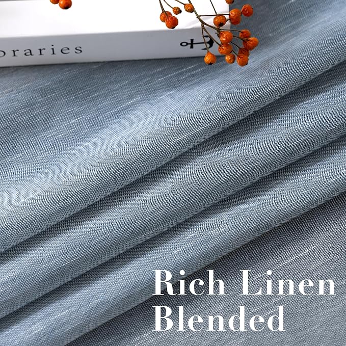 H.VERSAILTEX Semi-Sheer Linen Curtains 63 Inches Long Bedroom Window Treatments - Image 4