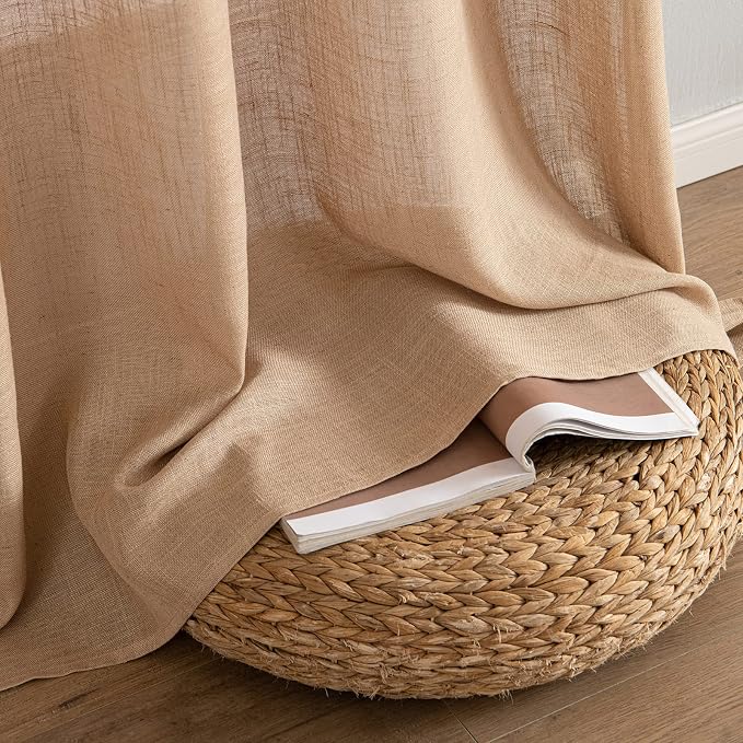 MIULEE Brown Linen Curtains 52x90 Inches Long - Image 7