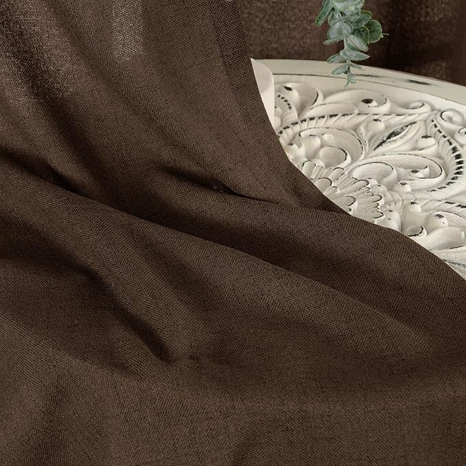 YoungsTex Brown Linen Curtains 45 Inches Length - Image 9