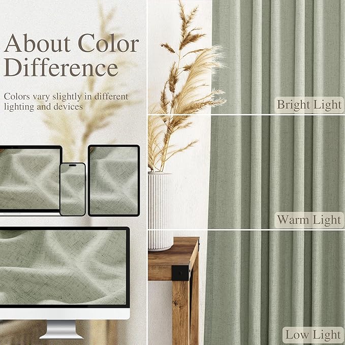 Extra Wide 100 Inch Linen Curtains - Image 4