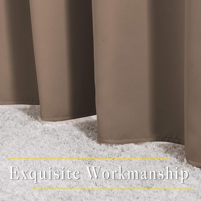 NICETOWN Blackout Cappuccino Curtains 84 inches Long, Grommet Room Darkening - Image 6