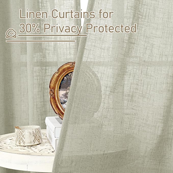 Light Filtering Linen Curtains 72 inches Long - Image 5