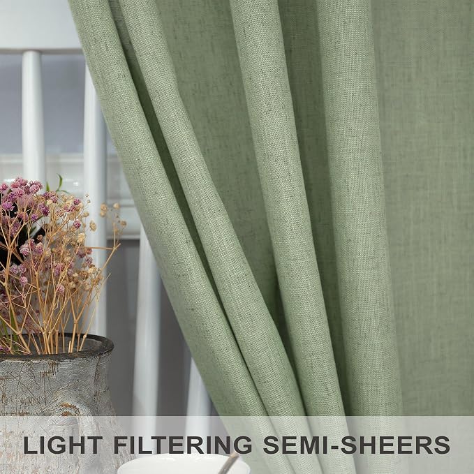 Sage Green Curtains 38 Inch Width - Image 4