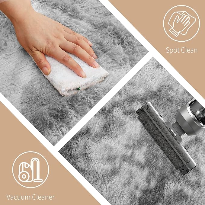 8x10 Area Rug Fluffy Shaggy Ultra Soft Faux Fur Non-Slip Machine Washable Carpet - Image 7