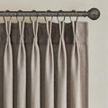 96 Inches Long Pleated Sheer Curtains, Dark Linen Blended Light Filtering by Topfinel