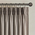 Topfinel Dark Flax Pinch Pleated Linen Curtains 120 Inch Length 2 Panels by Topfinel