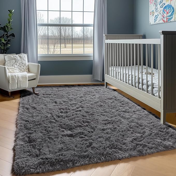 Grey 6x9 Area Rugs for Living Room, Ultra Soft Plush Big Indoor Floor Carpet - Image 5