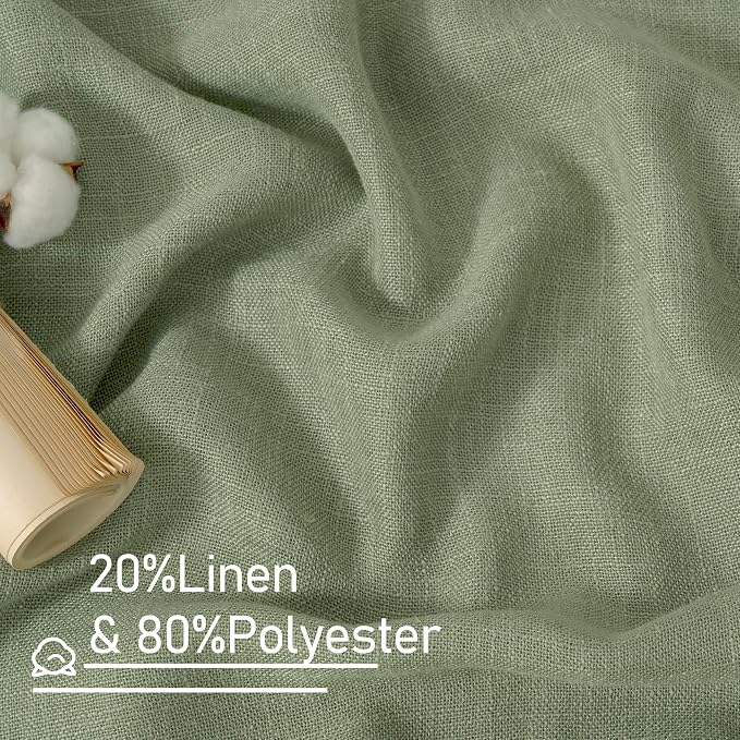 Sheer Linen Curtains for Living Room Bedroom 102 Inch Length | Light Filtering - Image 2