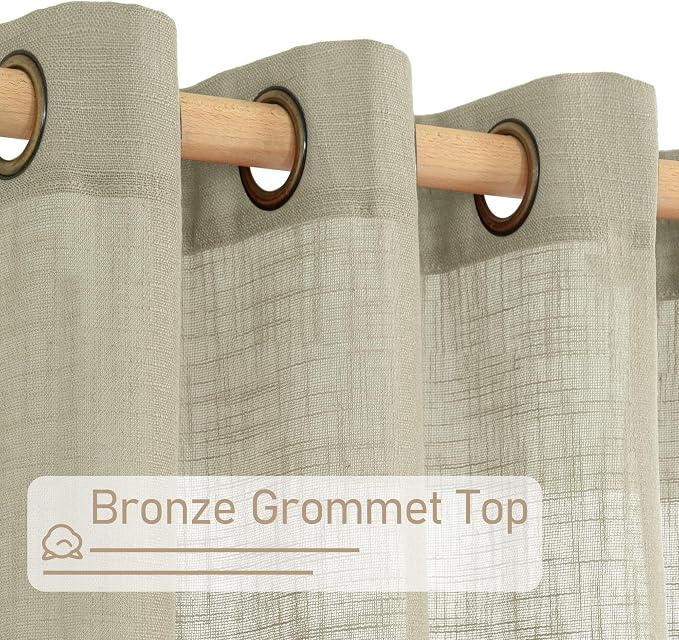 90 Inch Long Sheer Linen Curtains - Image 4