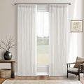 Beige White 94 Inch Pinch Pleated Linen Light Filtering Curtains 50Wx94L | Off by Twodrapes