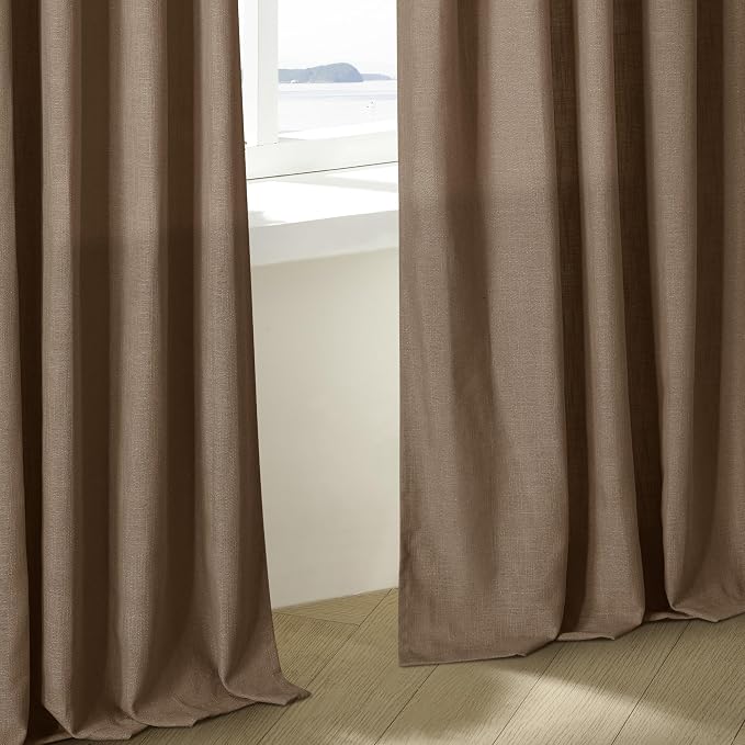 Dutch Cocoa Linen Pinch Pleated Light Filtering Curtains 102 Inches Long | Semi - Image 8