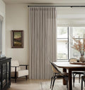 Taupe Pleated Linen Light Filtering Curtains 102 Inches Long 50 Inch Wide | by Twodrapes
