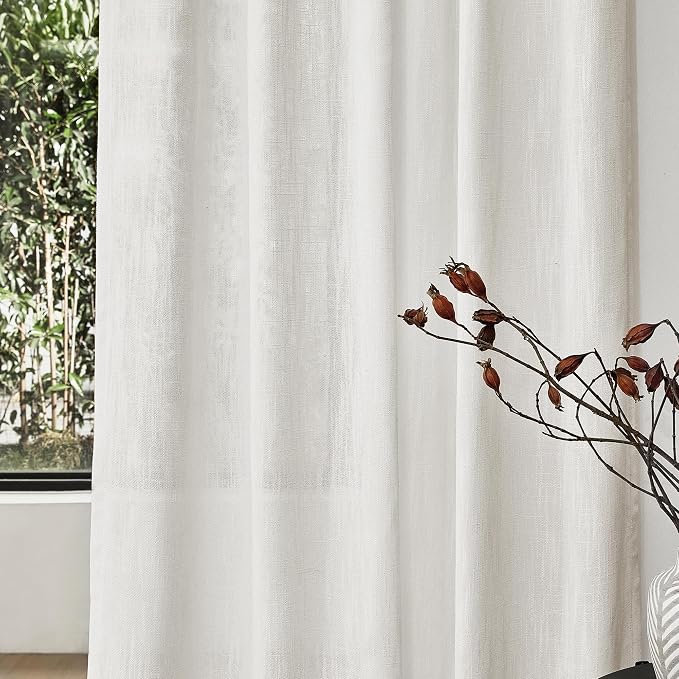 MYSKY HOME Curtains 63 Inch Length 2 Panels, Boho Curtains Sheer Light Soften - Image 4