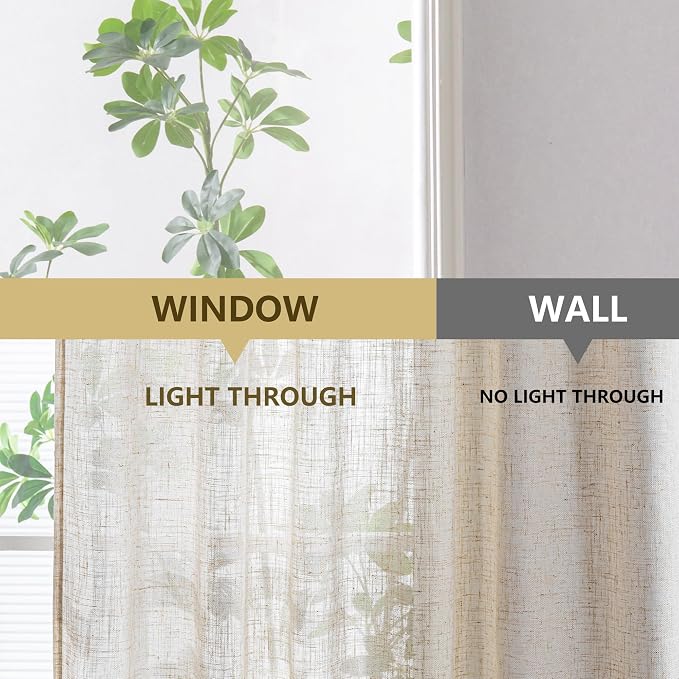 MYSKY HOME Linen Curtains 30 Inch Length - Image 9