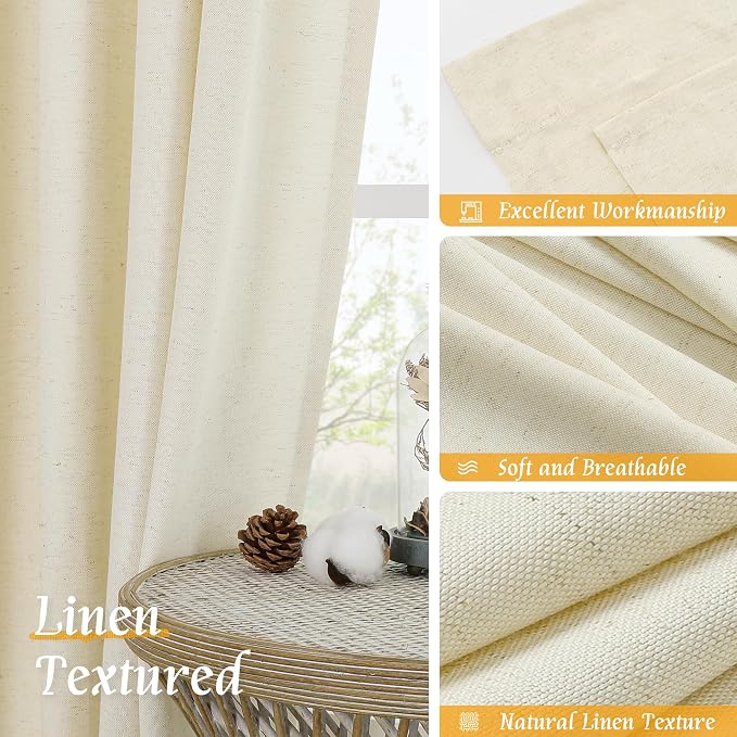 54 Inch Short Window Linen Curtains - Image 7