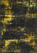 Area Rug Living Room: 4x4 Modern Washable Soft Carpet Black Gold | by FXRHLP