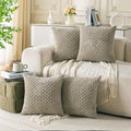 Set of 4 Taupe Decorative Throw Pillow Covers 26x26 Inch Corduroy Pillow Covers by Cozoomy