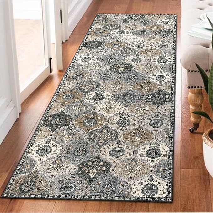Lahome Moroccan Kitchen Runner, 2x5 Washable Runners by Lahome
