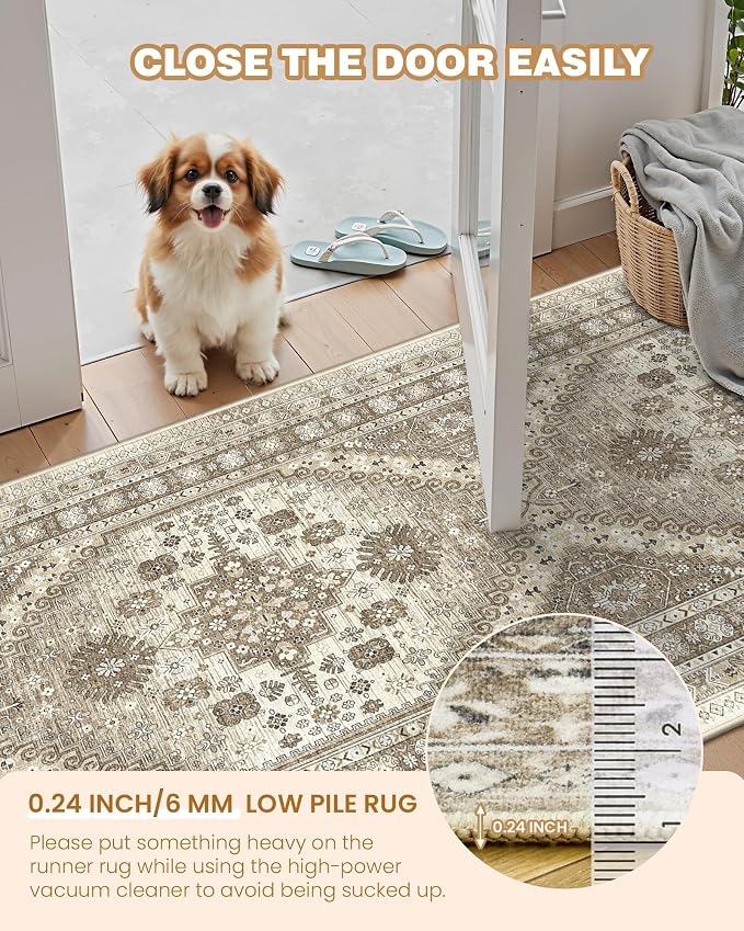 3x10 Runner Rug Non Slip Washable Hallway Runner, Front Porch, Laundry Room - Image 6