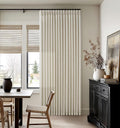 Neutral Beige Linen Pleated Light Filtering Curtains 84 Inches Long 2 Panel | by Twodrapes
