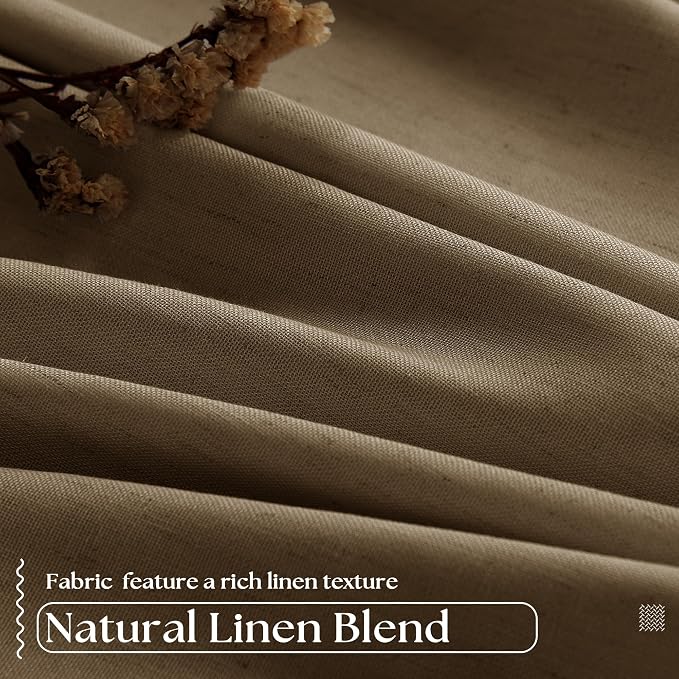 Dutch Cocoa Blackout Linen Curtains 108 Inches Long Pinch Pleated | 100% Black - Image 5