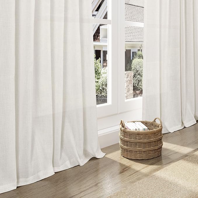 Cream Linen Curtains 119 Inches Long - Image 6