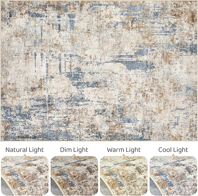 LOONGRUG 10x13 Area Rug Washable Large Neutral Modern Living Room Rug | - Image 9