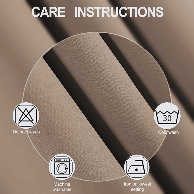 Cappuccino Thermal Blackout Curtains/52 x 72 Inch/Set of 2 Panels Room - Image 4