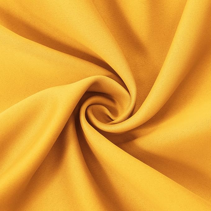 Yellow Thermal Blackout Curtains/52 x 54 Inch/Set of 2 Panels Room Darkening - Image 5
