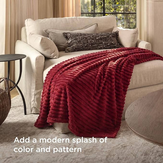 Bedsure Soft Twin XL Blanket for Bed Dorm Red 66"x90" | Birthday Gifts for - Image 3