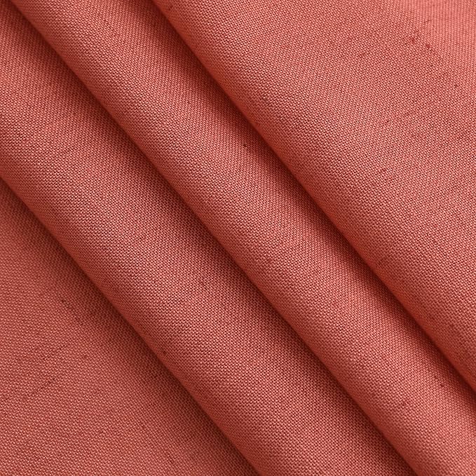 Coral Linen Curtains 120 Inches Long 2 Panels Set Back Tab Loop Pocket Light - Image 5