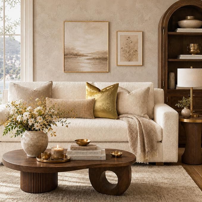 GIGIZAZA Gold Velvet Pillow Covers 24x24 Decorative Pillows Pack of 2 | Throw - Image 2