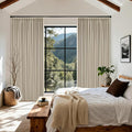 Extra Wide Oatmeal Beige Blackout Sliding Glass Door 108 Inch Curtains | Memory by Twodrapes