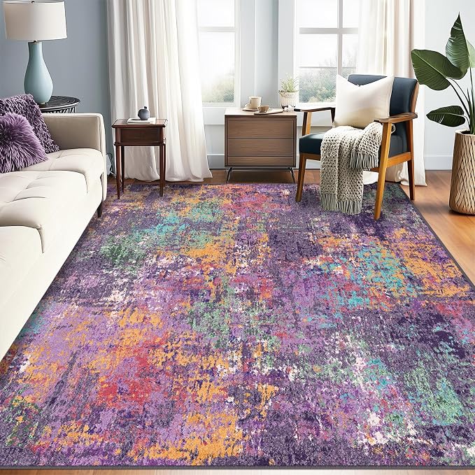 RELEANY Washable 10'x14' Abstract Area Rug by RELEANY