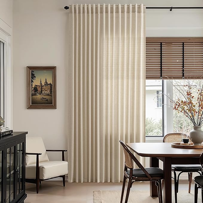 Taupe Burlywood Linen Curtains for Living Room 126 Inches Long Light Filtering - Image 8