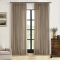 Light Brown Linen Pleat Farmhouse Light Filtering Curtains 92 Inches Long | by Twodrapes