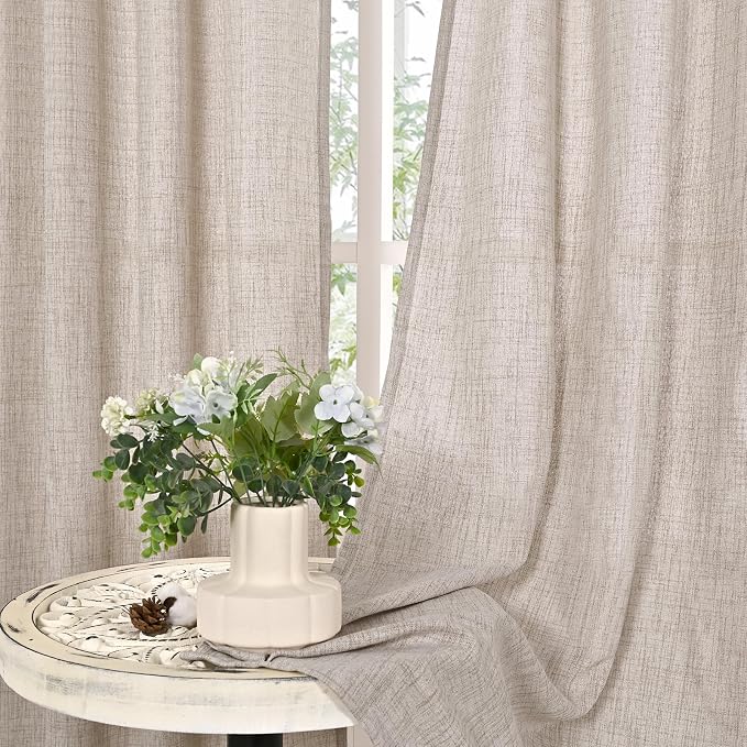 YoungsTex Short Linen Curtains for Kitchen Window - Image 8